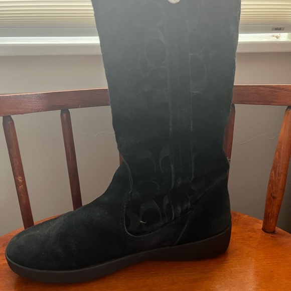 Coach Black Suede Tullip Winter Boots Size 9 - Picture 6 of 16